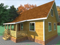 Дом из бруса 6х8 | Садовые домики из бруса с террасой 6х8
