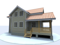 Каркасный дом 9х12 | Полутороэтажные деревянные дома с террасой