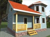 Каркасный дом 6х9 | Полутороэтажные деревянные дома и коттеджи с эркером