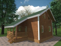 Дом из бруса 6х8 | Полутороэтажные деревянные дачные дома с террасой