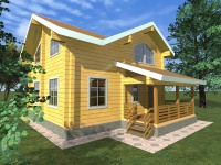 Дом из бруса 8х9 | Полутороэтажные деревянные коттеджи 8х9