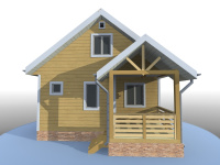 Каркасный дом 6х6 | Одноэтажные деревянные садовые домики с террасой