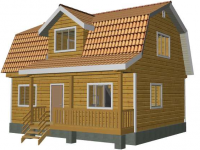 Каркасный дом 6х9 | Одноэтажные с мансардой деревянные дачные дома с террасой